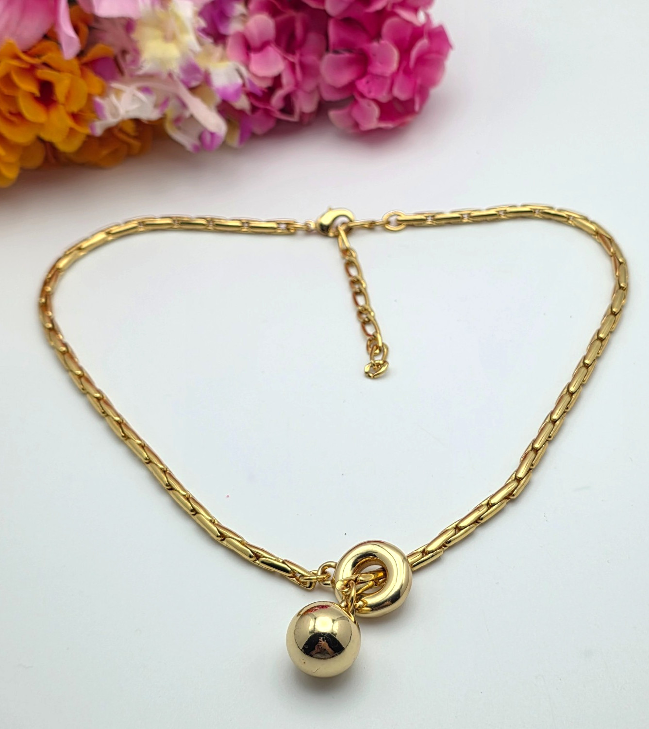 Gold Plated Stainless Steel Bolo Necklace Sliding Ring Adjustable 20″ Modern