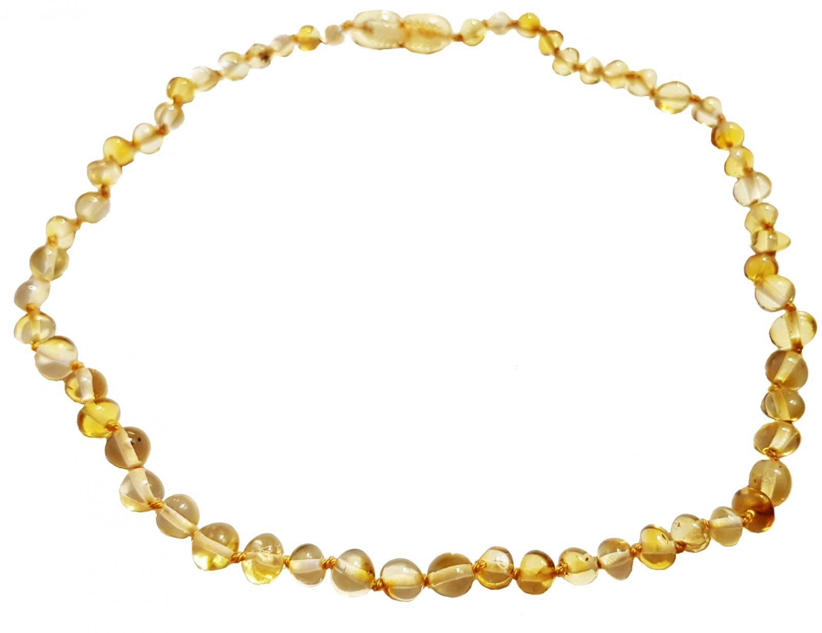 CERTIFIED 100% Genuine Baltic Baroque Adult Amber Beaded Necklace 6-8 mm.
