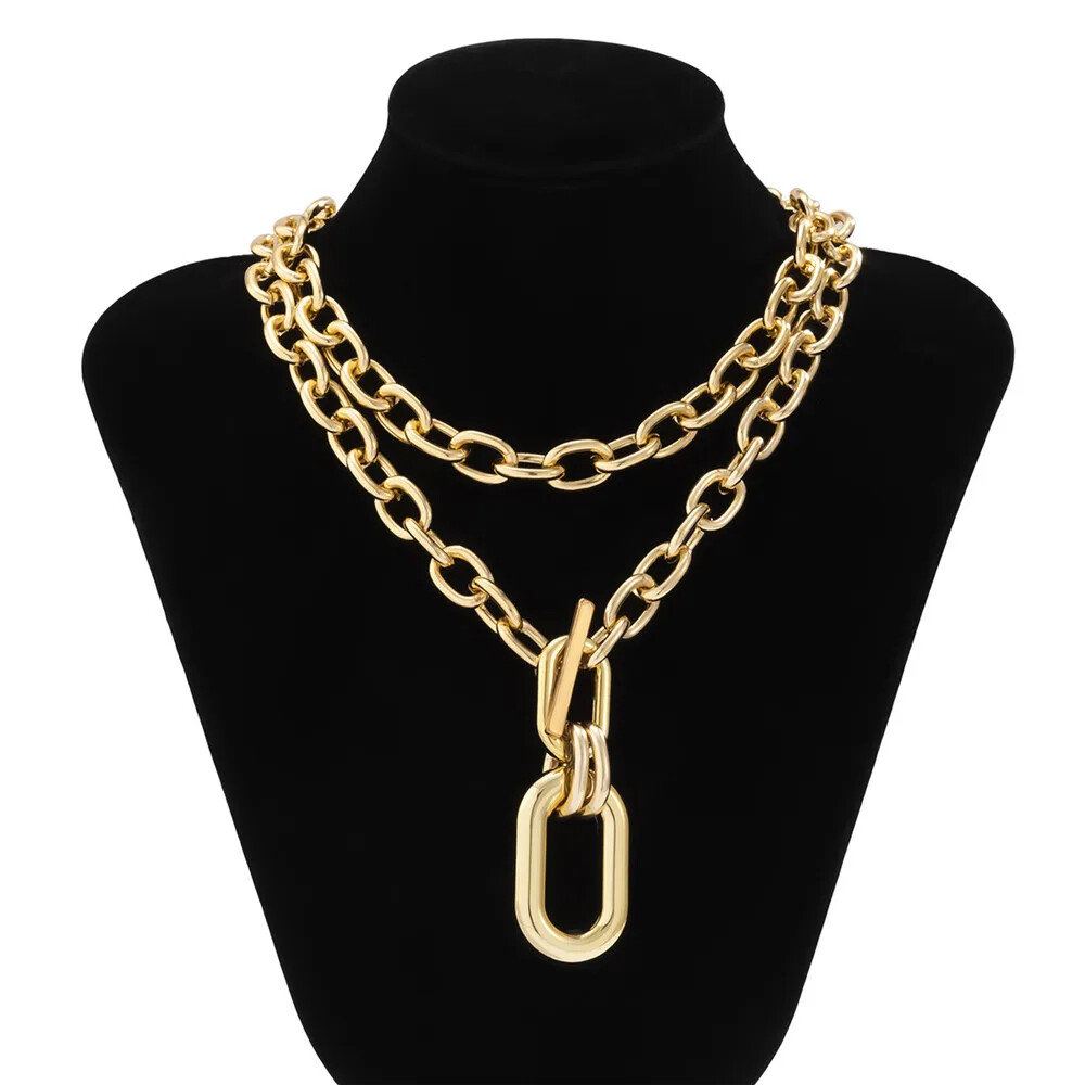 Women’s Jewelry Exaggerated Chunky Mult-Layer Chain Choker Necklace 88-O