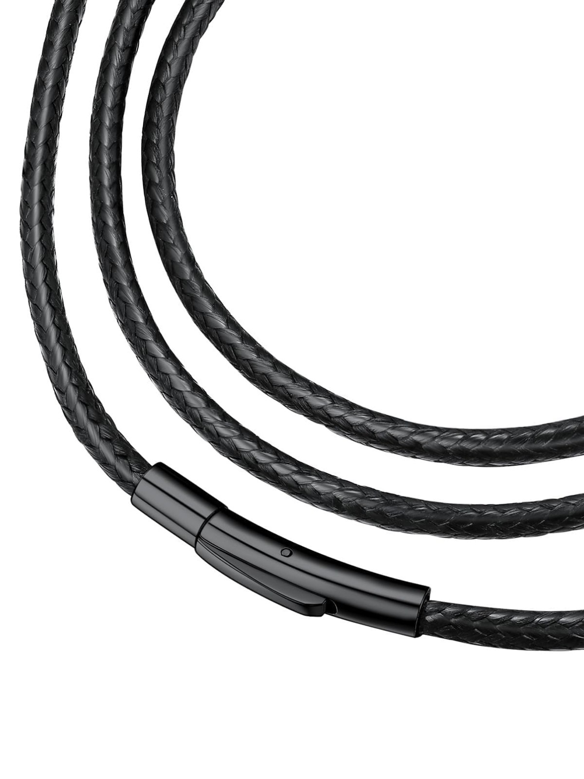 Braided Leather Necklace Cord 2MM/3MM for Men, Waterproof Woven Chain with Gift