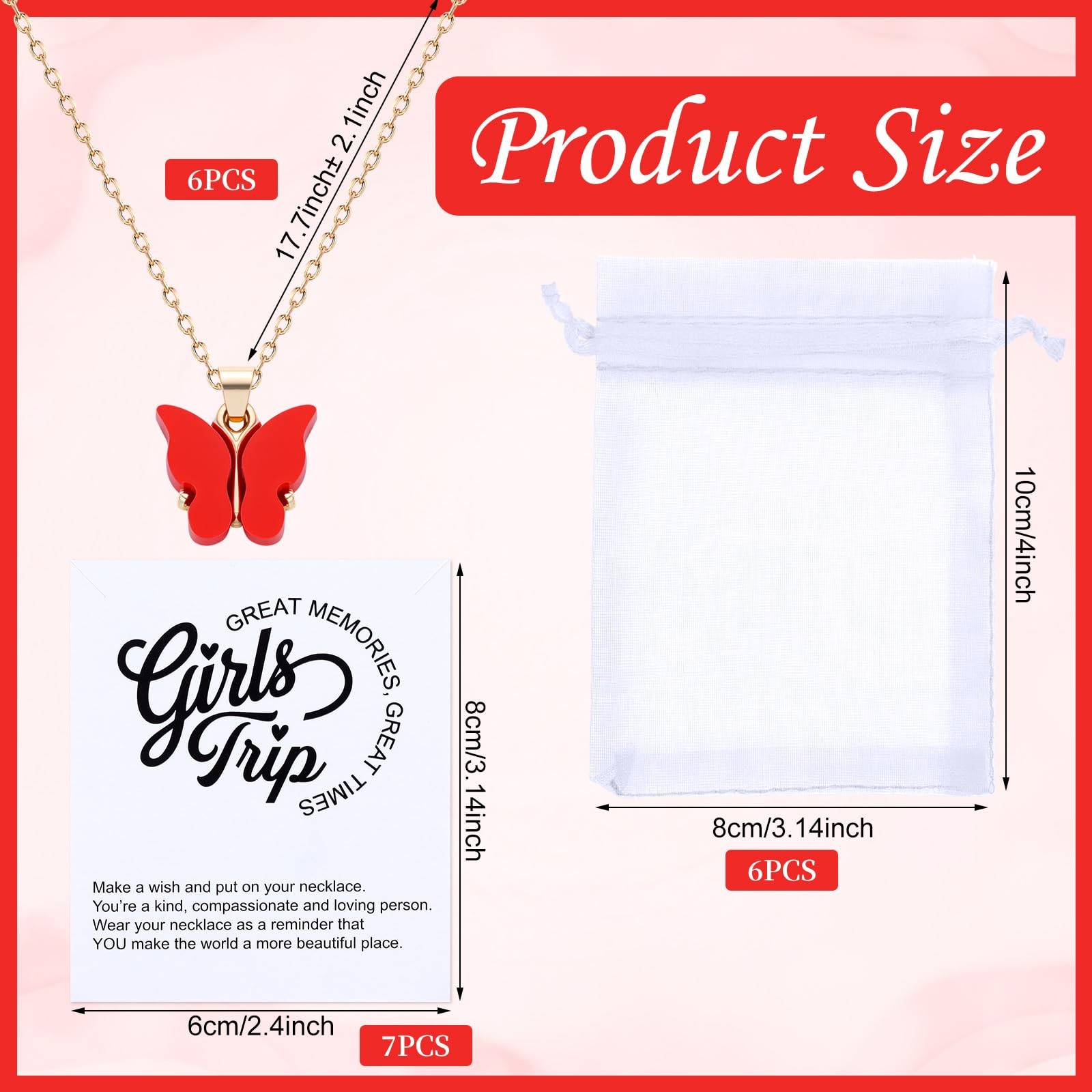 Highergo 6 Pack Girls Trip Gifts Favors 15.8 inches/ 40 cm, colorful