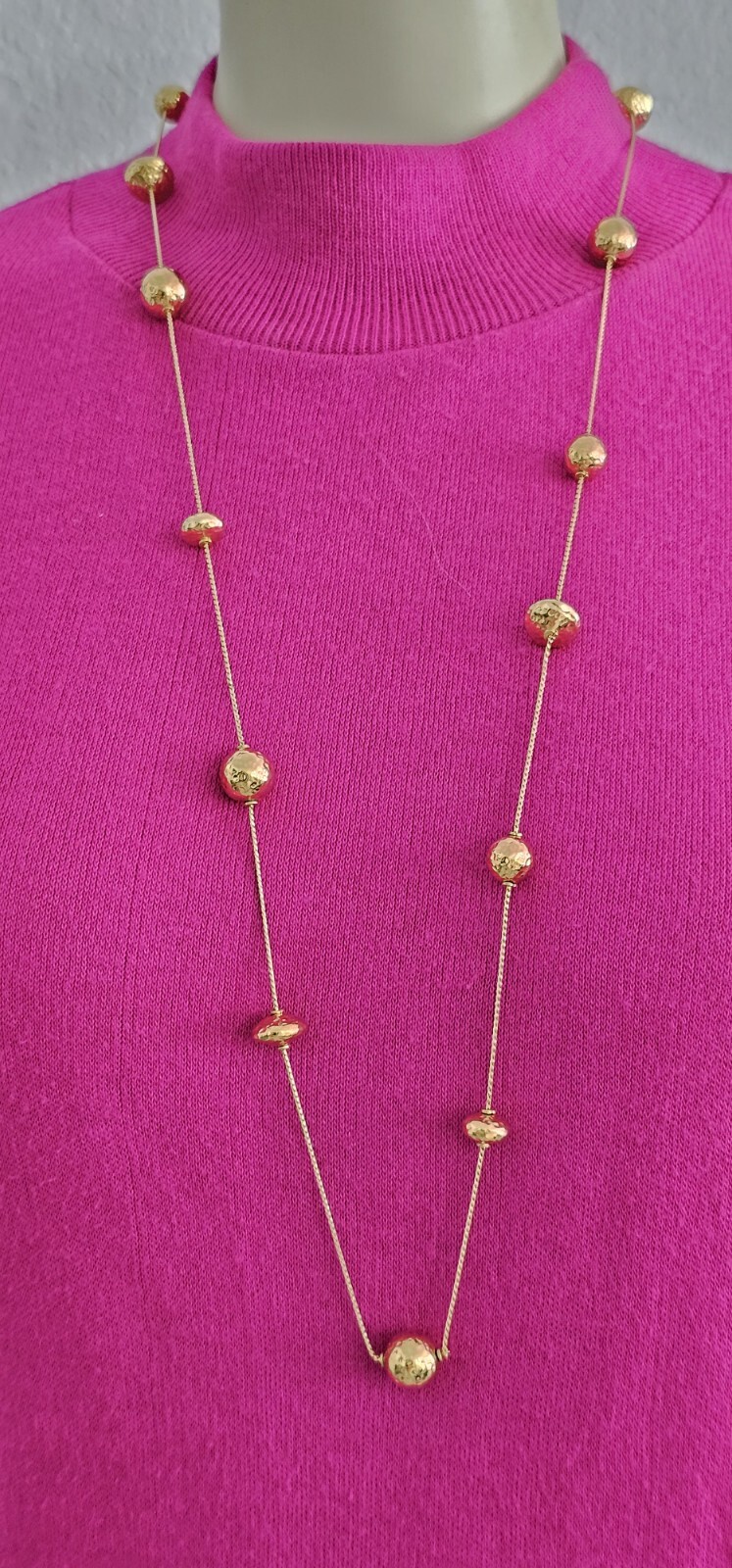 TWO ANN KLEIN necklaces gold tone 16” and 18 ” in Excellent condition