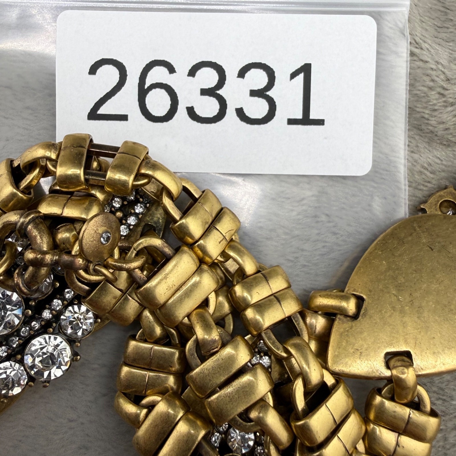 J. Crew Necklace Chunky Gold Tone Rhinestone Statement 16”