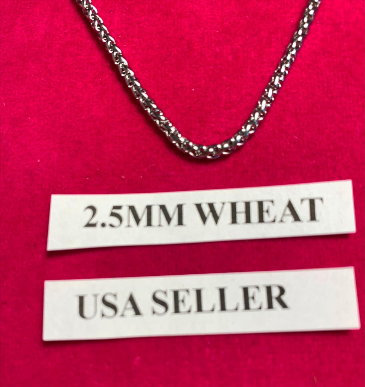 7″-44″ 2.5mm STAINLESS STEEL SILVER BRAIDED WHEAT ROPE NECKLACE CHAIN USA SELLER