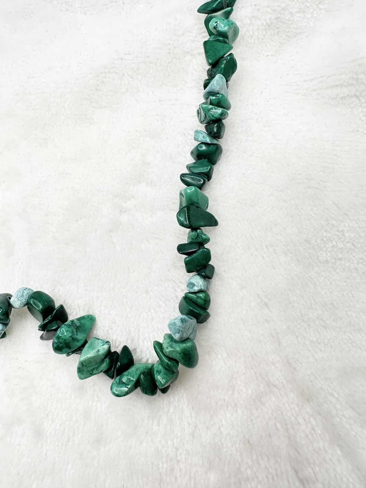 NEW Free People Bohemian Single Strand Crystal Beaded Necklace Malachite Green