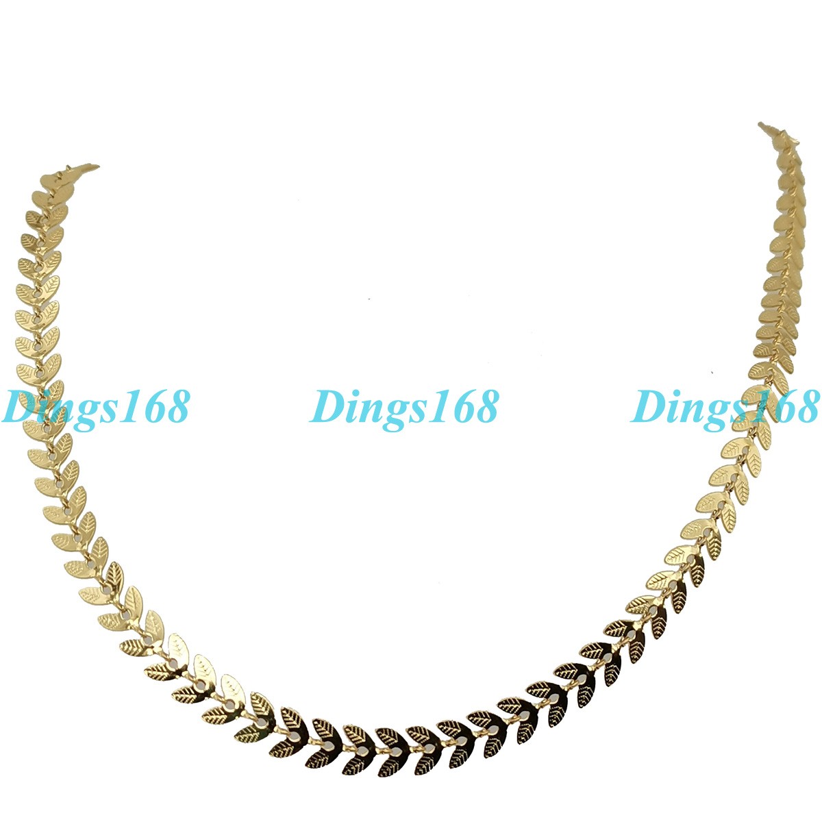 18K Yellow Gold Filled Tarnish-Free 5.5 mm wide Fishtail link Chain Necklace C5F