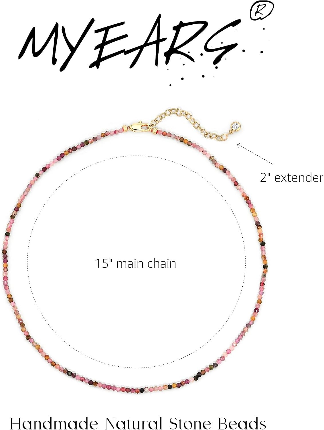 Lightweight Bohemian Pink Choker Necklace with 14K Gold Accents – Perfect Gift!