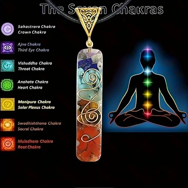 7 Chakra Orgone Pendant Energy Healing EMF Protection Pendant Unisex Necklace