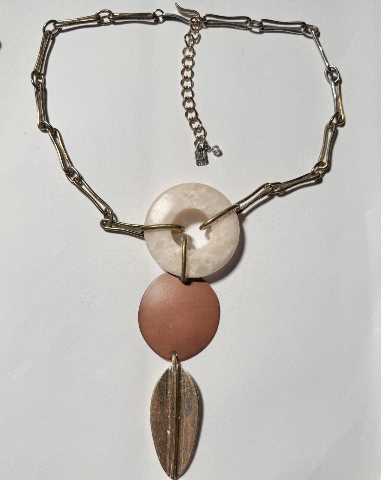 RLM SoHo Robert Lee Morris Mixed Metals & Quartz 16-19” Necklace 6” Pendant