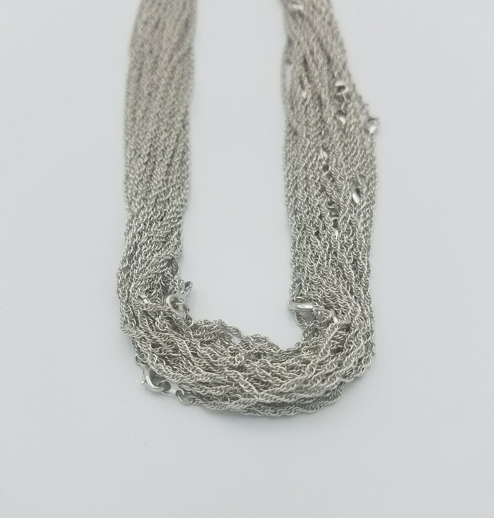 WHOLESALE LOT OF 5 PIECES OF 14 KT WHITE GOLD PLATED 18 INCH ROPE NECKLACES