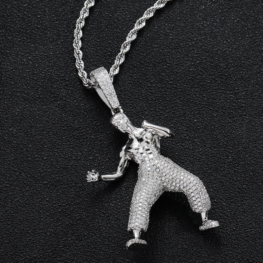 Hip Hop Classic Kung Fu Men Pendant Necklace Full 5A Zircons Rapper Jewelry Gift