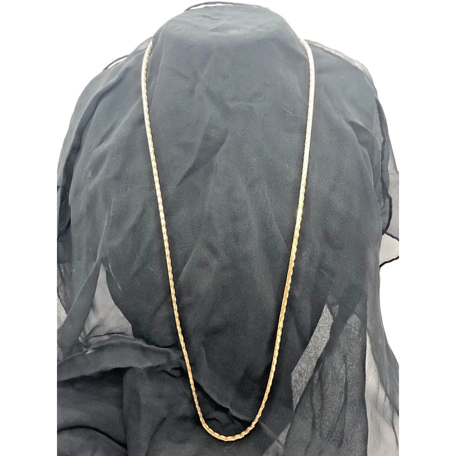 14K Gold Plate Flat Wheat Chain Design 24 in Necklace