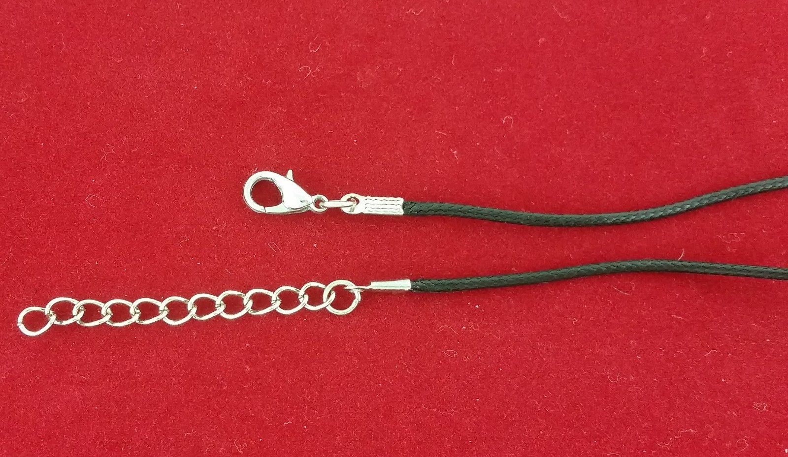 Black Leather Twisted Hand Braided Rope Chain Cord String Necklace Silver 18″