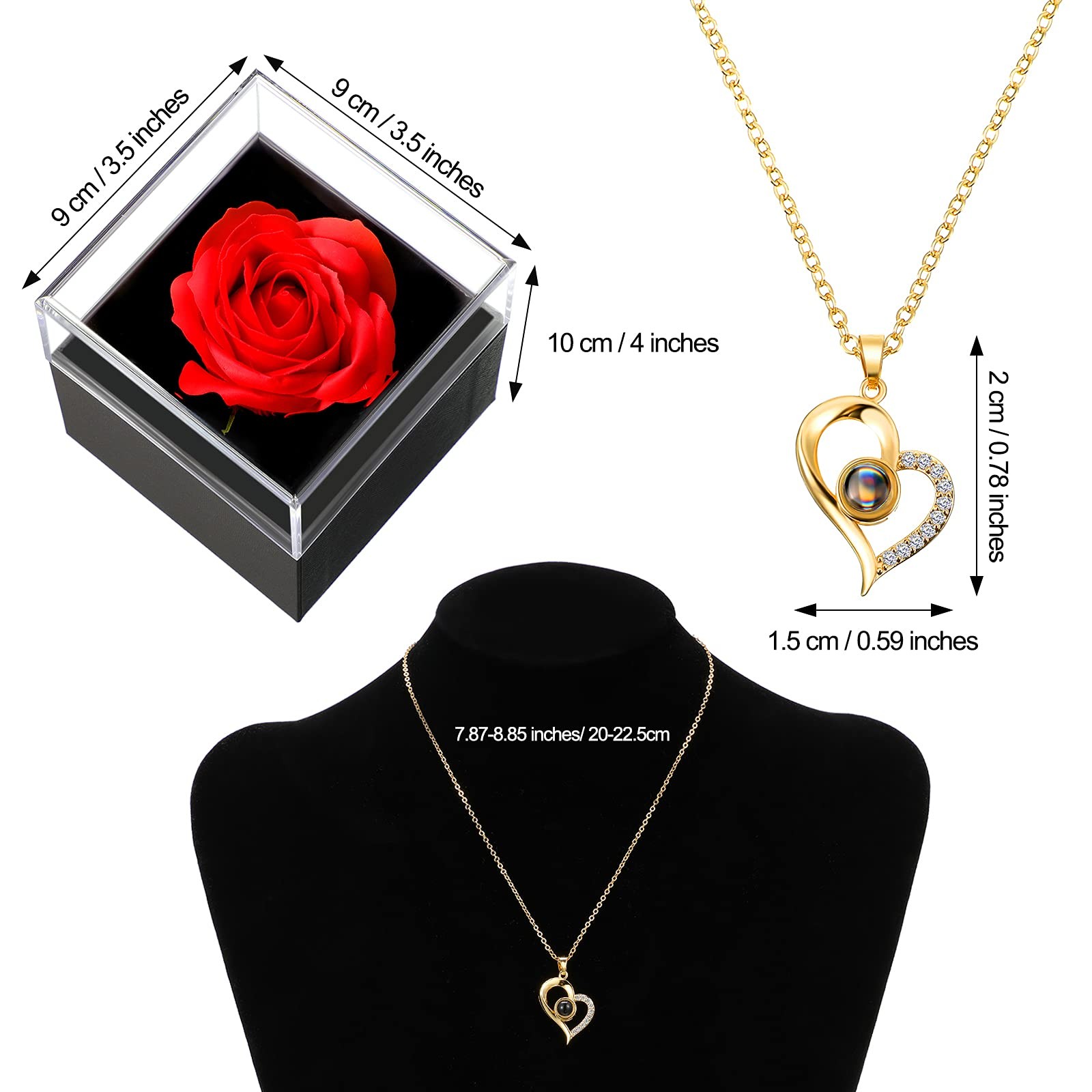 Hicarer Necklace Gift for Girlfriend Women I Love You as pictures shown, Gold