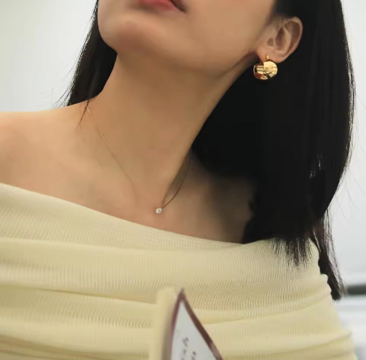 Minimalist Zircon Pendant Necklace Choker Adjustable Silver Gold Plated
