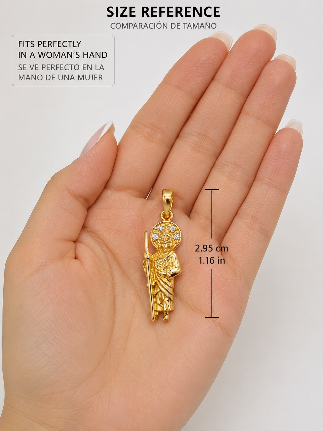 10k Solid Gold Pendant Saint Jude – Dije San Judas Tadeo Oro Solido 10K 2.5cm
