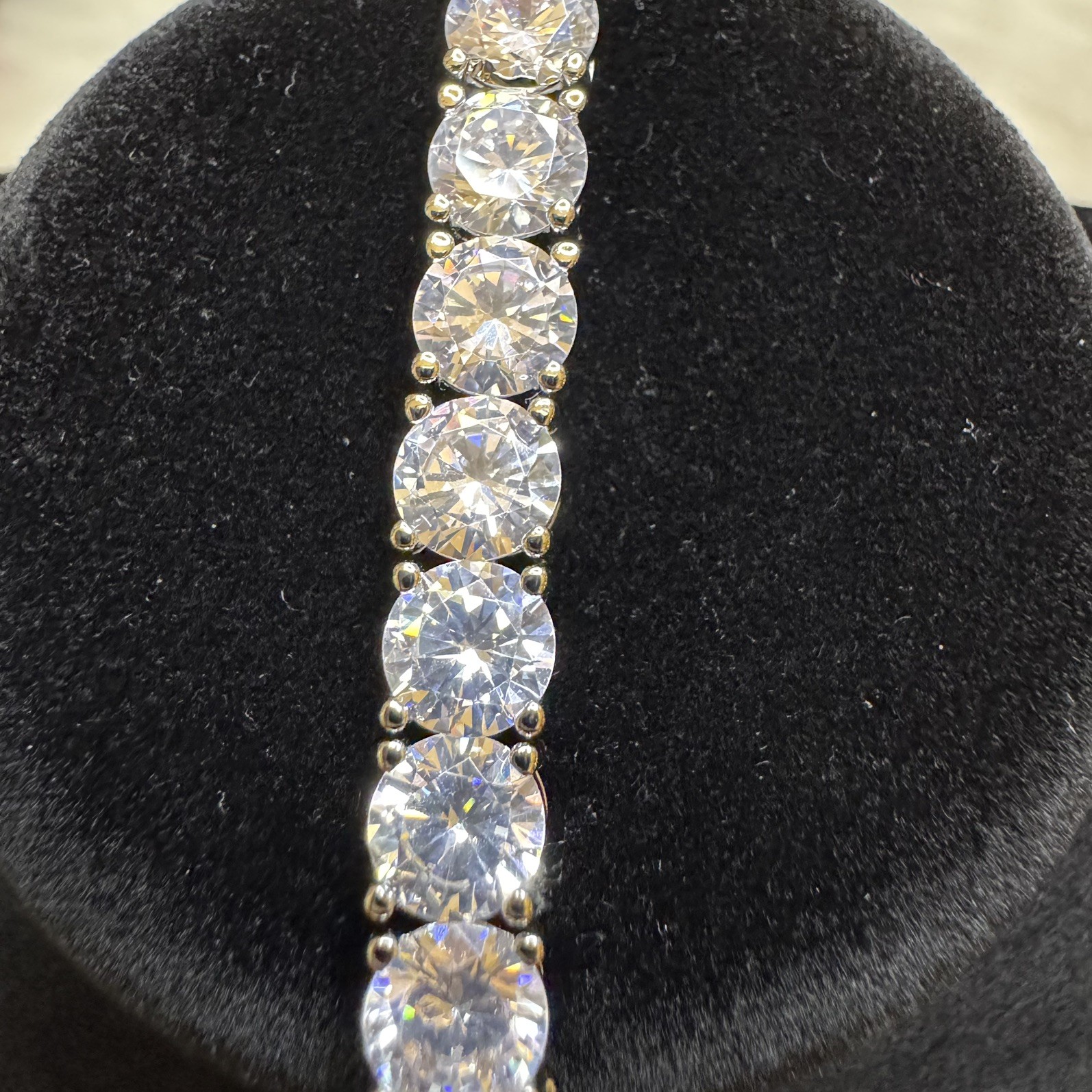 Tennis Bracelet Moissanite 14K White Gold Filled, 7inch, 6.2mm