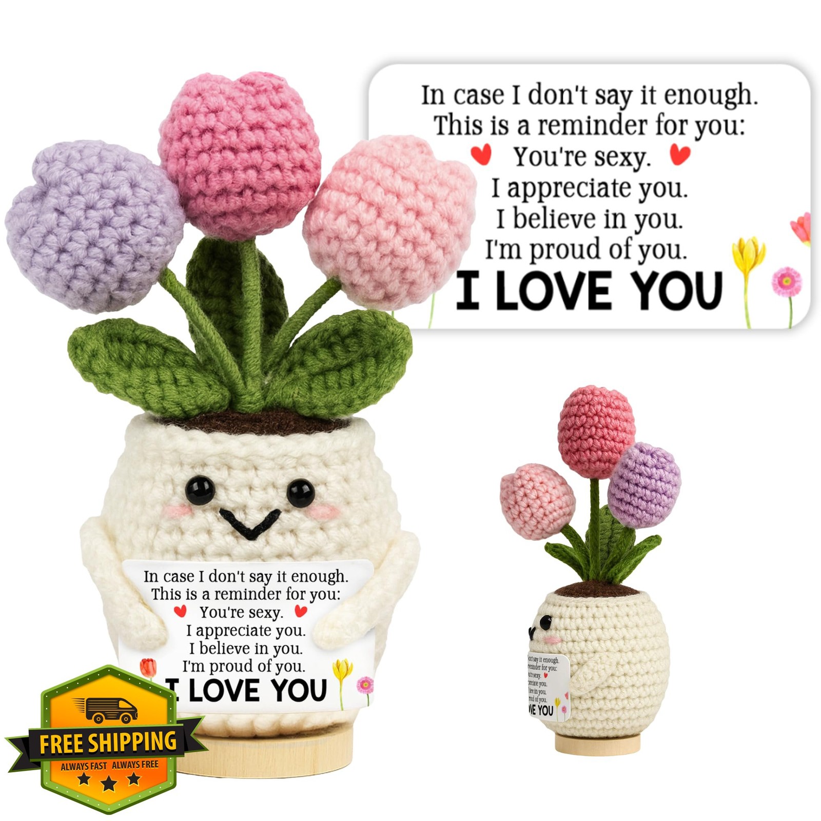 Lucagift Anniversary Wedding Gift Wife Romantic 5.51″x4.13″ Crochet Love