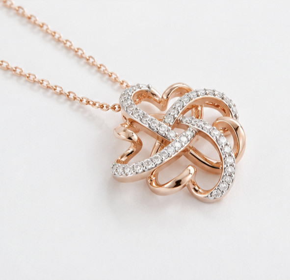 2.20Ct Round Cut Simulated Diamond Custom Heart Pendant 14K Yellow Gold Plated