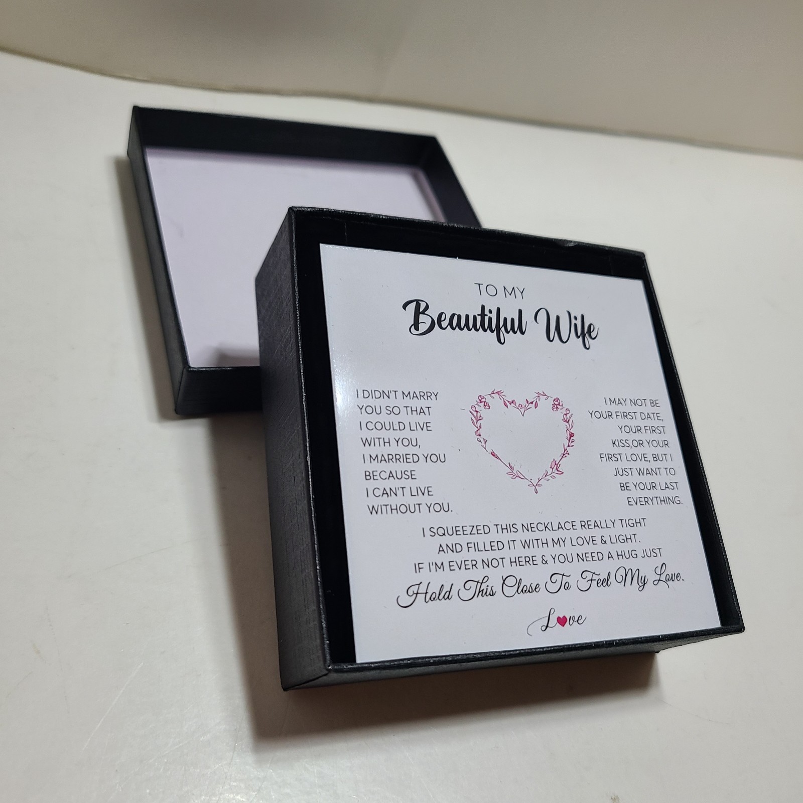 Beautiful Special Occasions Gift For Your Wife. Wonderful Message and Necklace