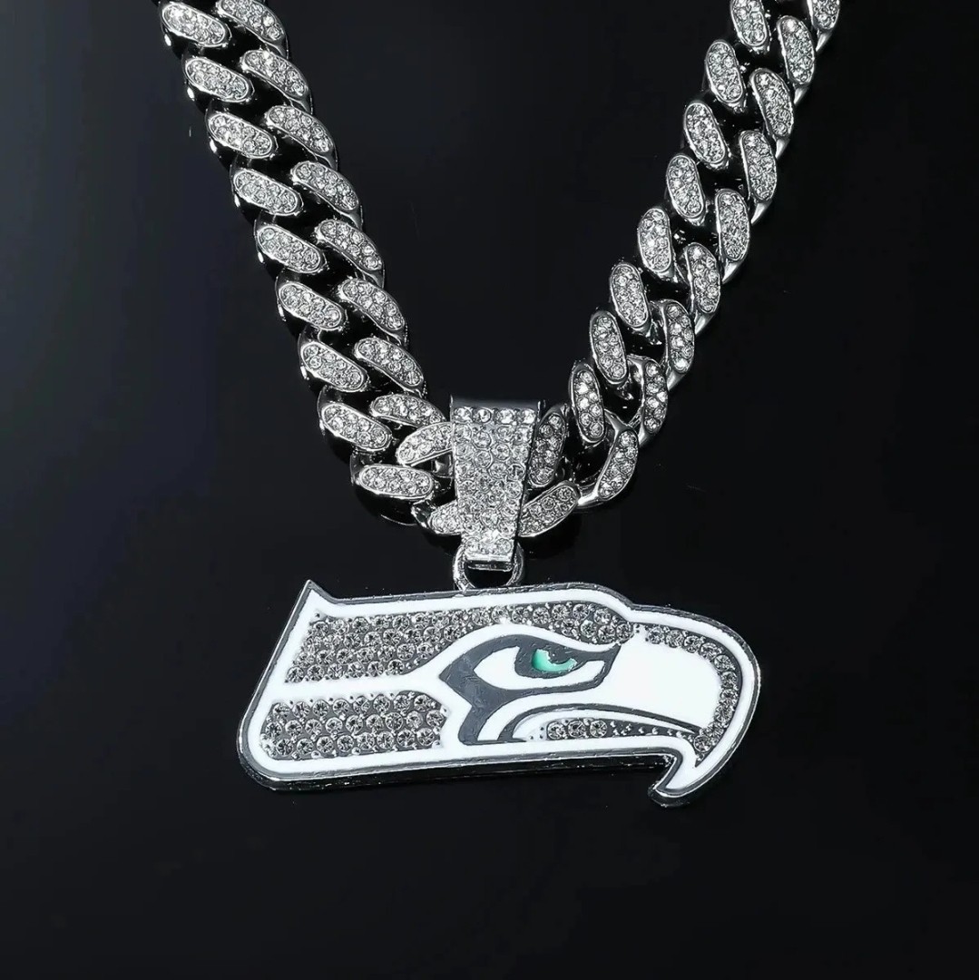Seattle Seahawks Bling Hip Hop Pendant & 24″ Necklace