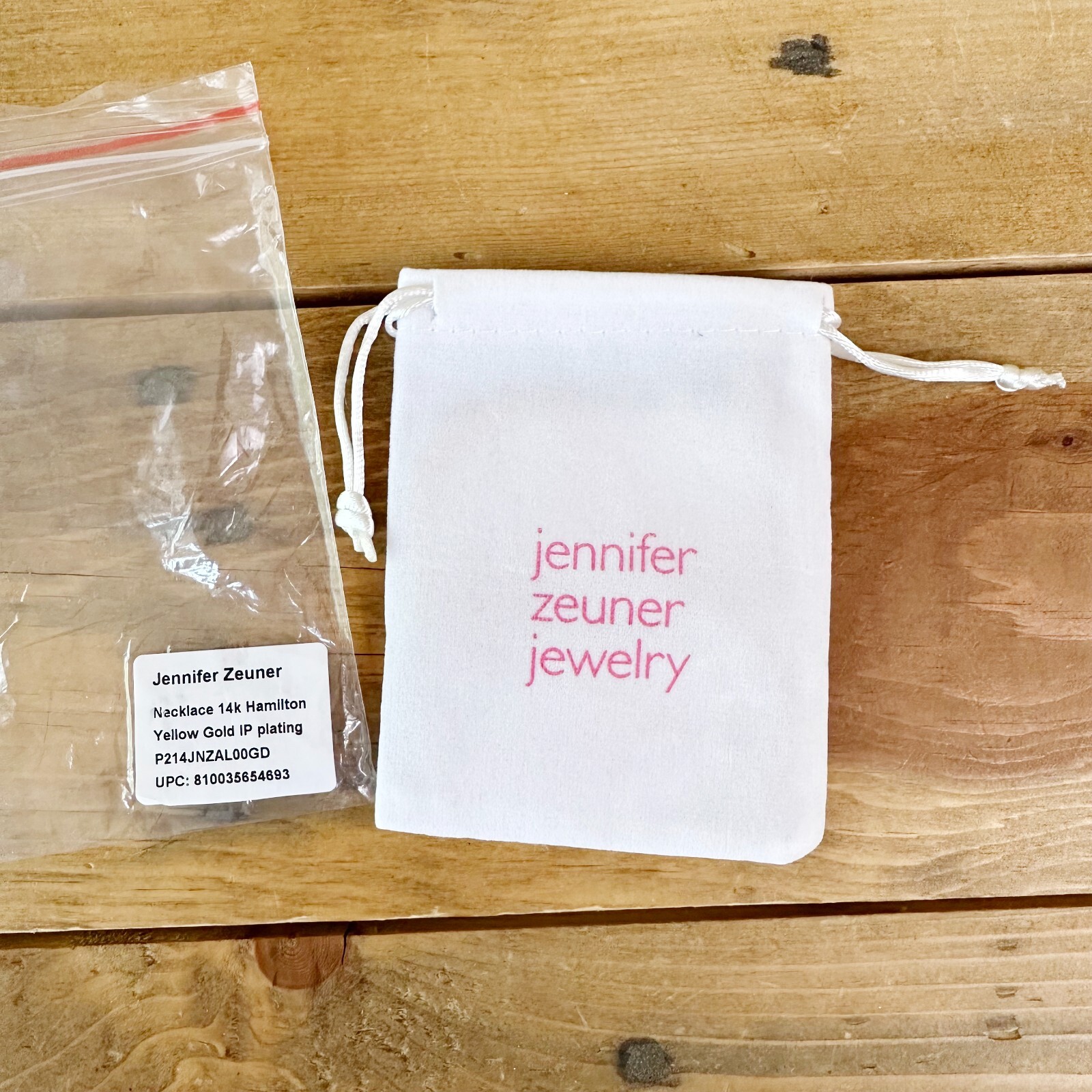 Jennifer Zeuner Hamilton Herringbone 14K Yellow Gold IP Plating Necklace 16″ NWT