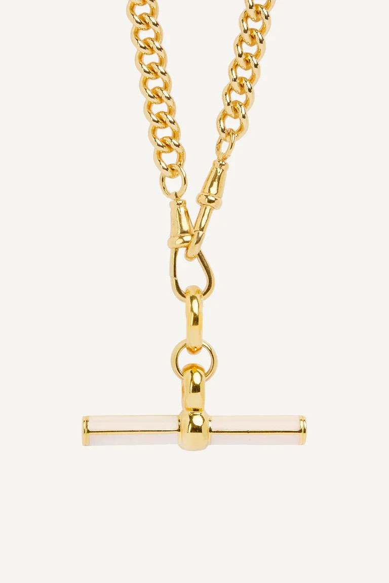 Giant chubby Cuban link chain necklaces brass metal T bar pendant necklaces
