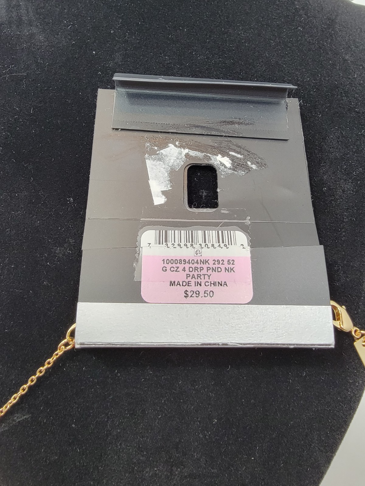 INC International Concepts Gold-Tone Crystal Graduated Pendant Necklace 17″ + 3″