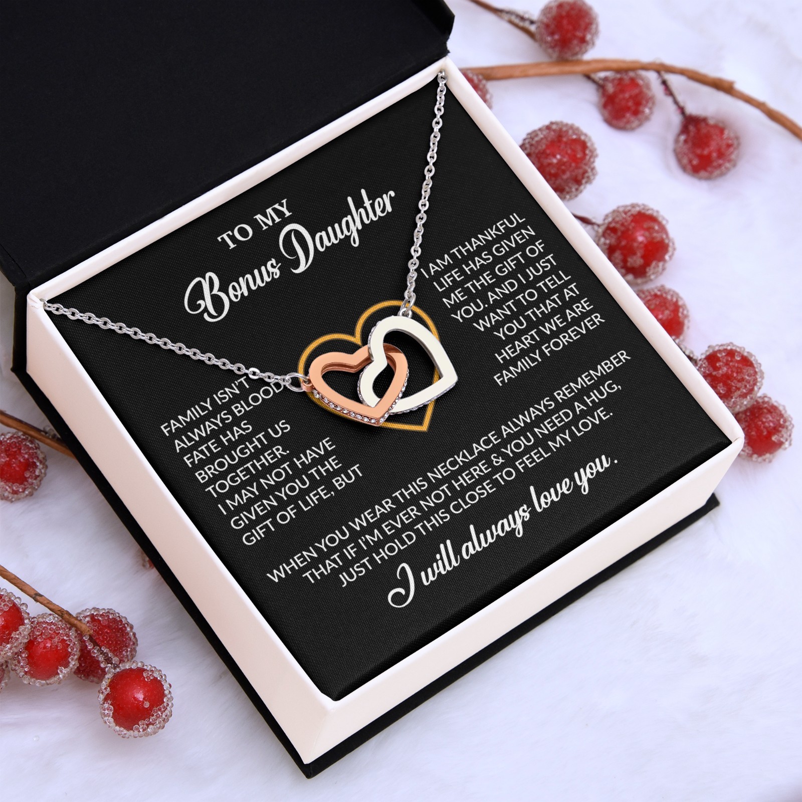 To My Bonus Daughter Necklace, Gift for Bonus Daughter, Step Daughter Birthday