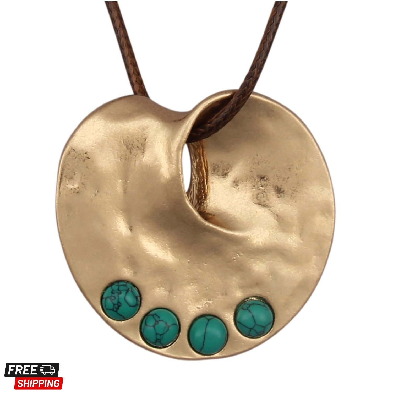 Bohemian Necklaces for Women Leather Necklace Wood Pendant Choker Long Brown …