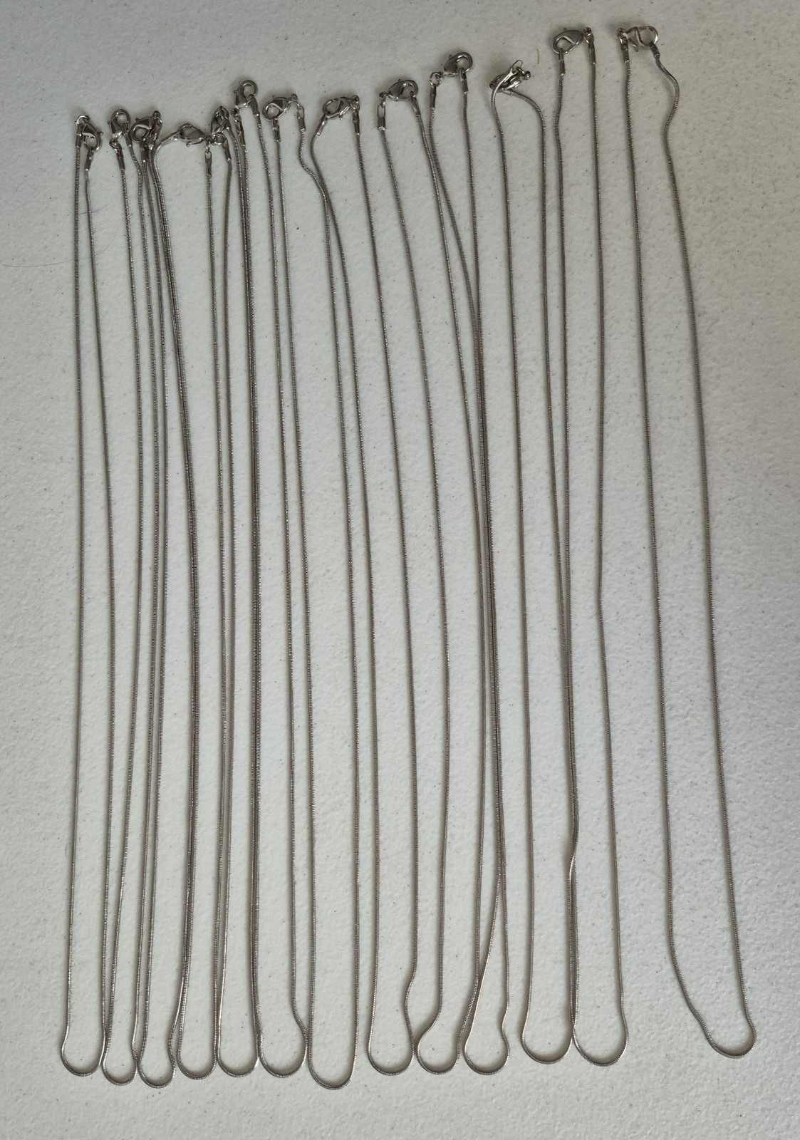 Lot of 13 Silver Tone Round Snake Chain 22″ Lobster Clasp