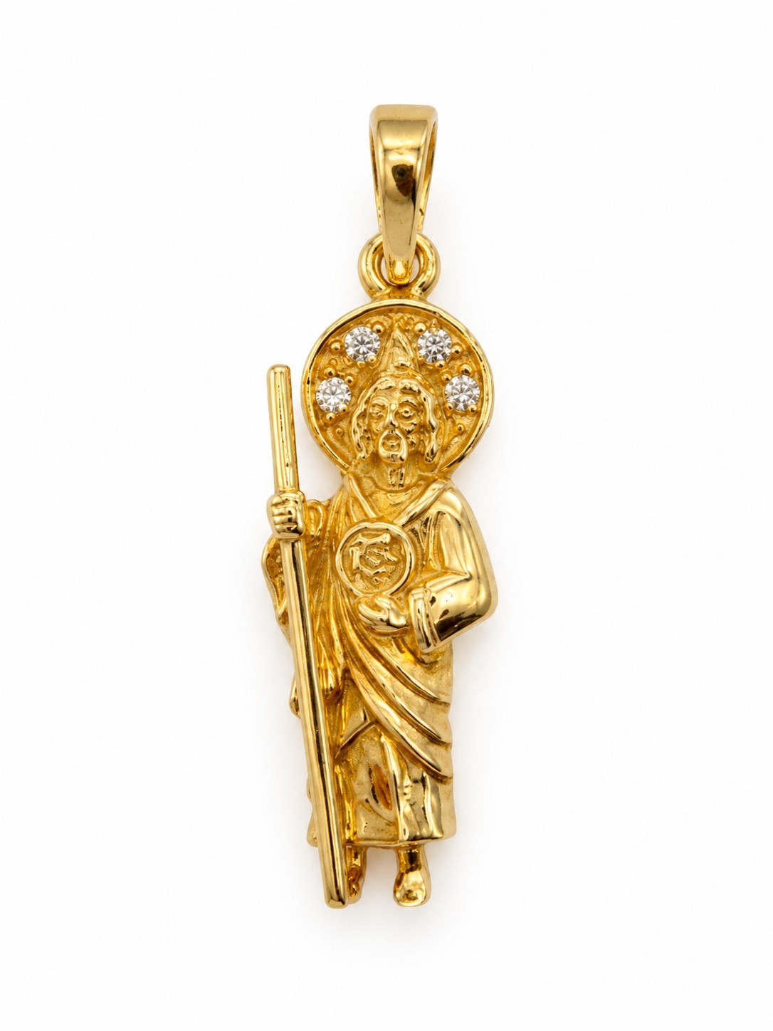 10k Solid Gold Pendant Saint Jude – Dije San Judas Tadeo Oro Solido 10K 2.5cm