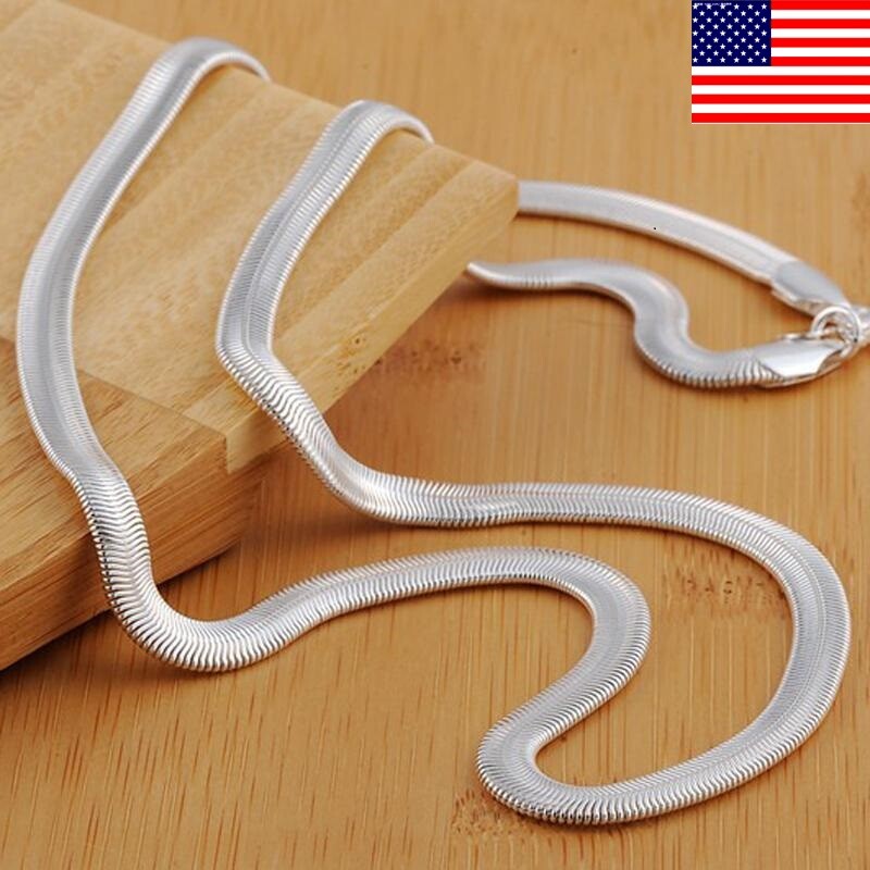 925 sterling solid silver snake chain Men Women necklace Jewelry 16 -24 inch USA