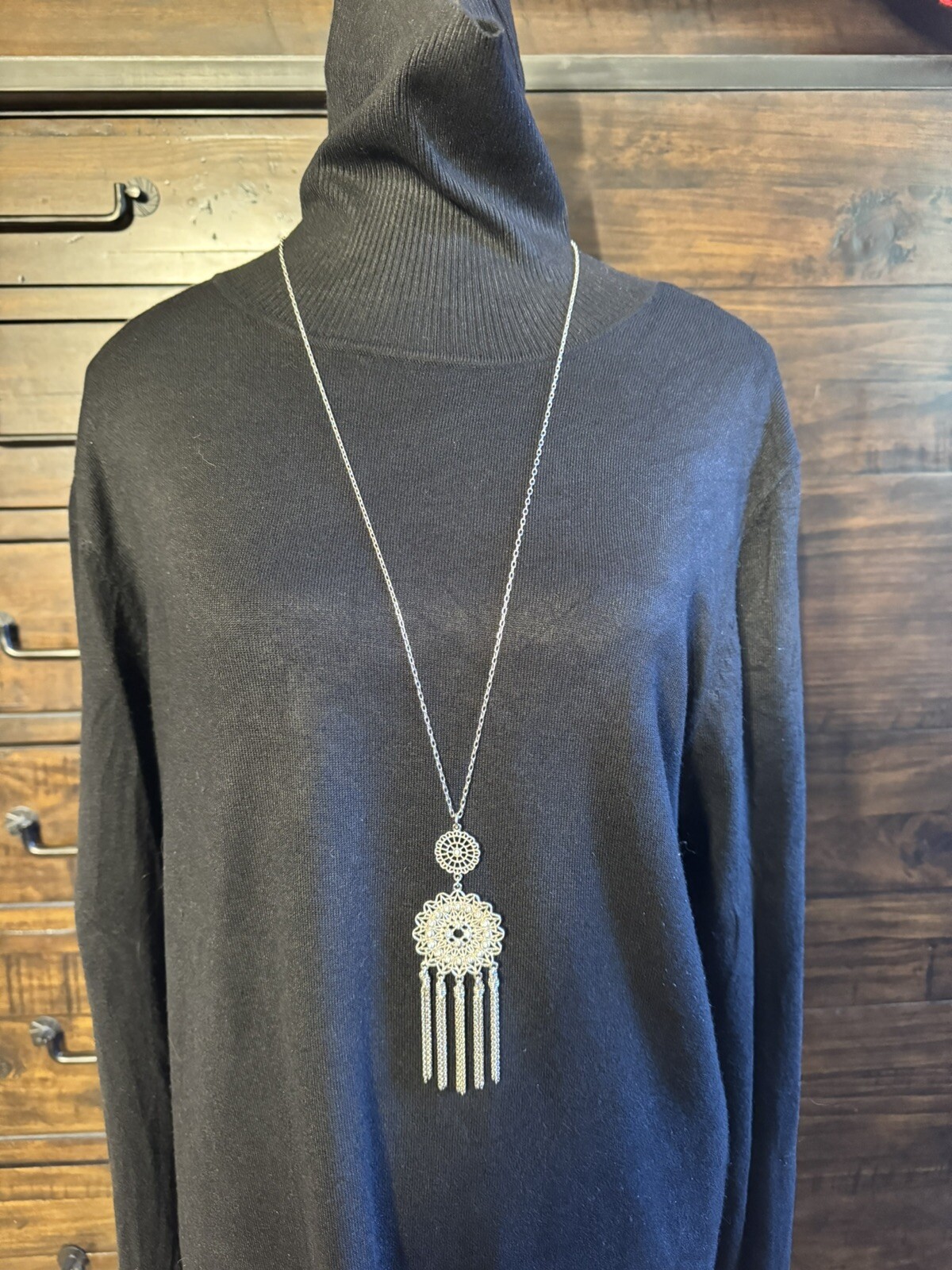 INC International Concepts Silver Tone Necklace 22.5” Long