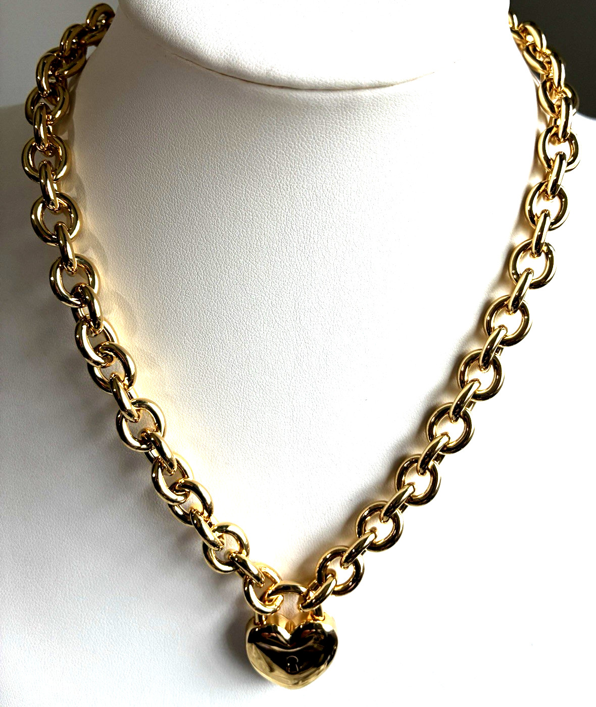 DAVID MARKSTEIN YELLOW BRONZE REMOVEABLE HEART LOCKET 18″ NECKLACE (M5120-62)