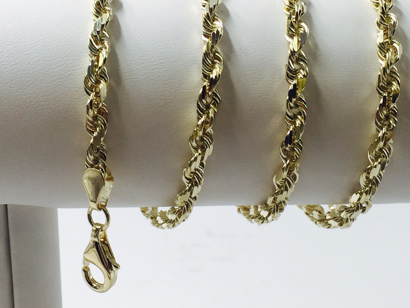 10k Yellow Gold 22″ Solid Diamond Cut Rope Chain Necklace 5 mm 27 Grams