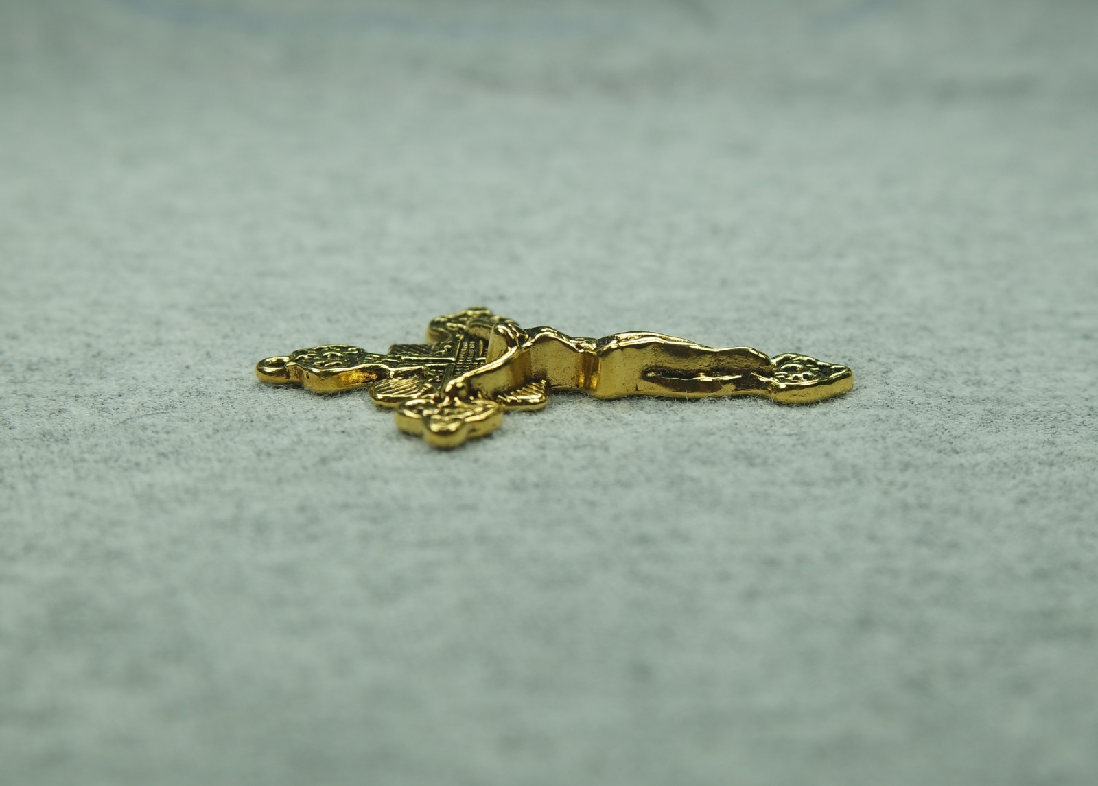 Large Crucifix Pendant or Earrings Gold Plated Zinc Alloy Charm 47mm, 1.85″ tall