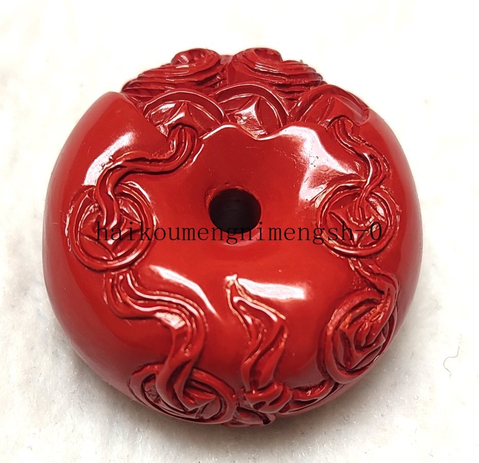 China Red Cinnabar Hand-Carved PiXiu Pendant Necklace Lucky Amulet