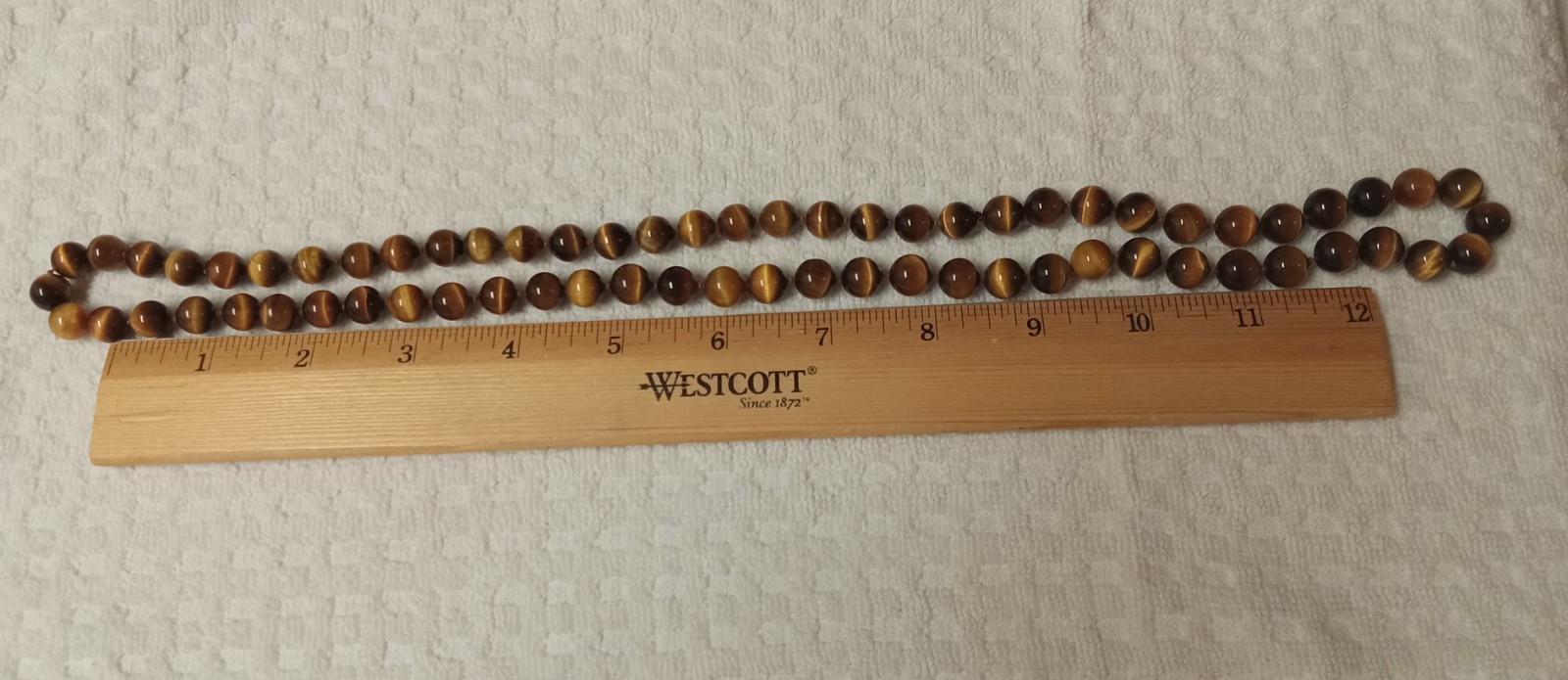 Genuine Tiger Eye Stone Necklace 28 Inches New Unworn Good Condition See Photos
