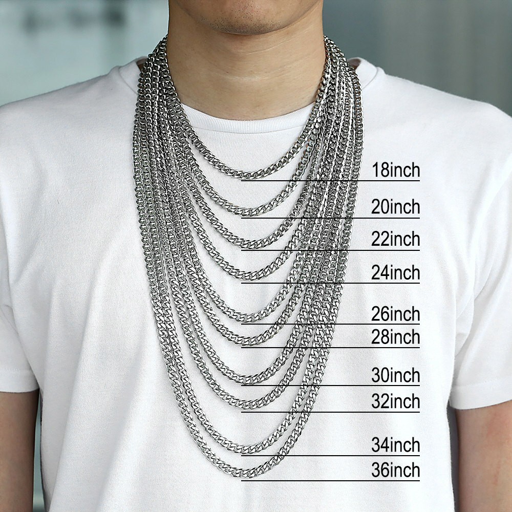 3/5/7/9/11mm Cuban Curb Mens Necklace Black Stainless Steel Gift Chain 18″-30″