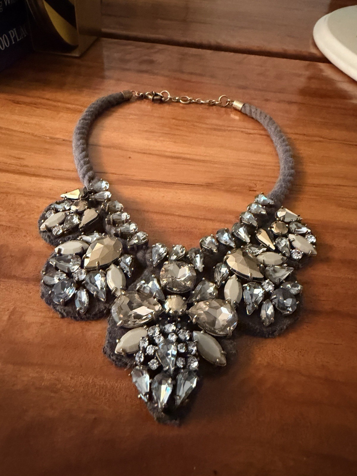 J.Crew Collection Crystal Statement Bib Necklace 19” Adjustable NWOT