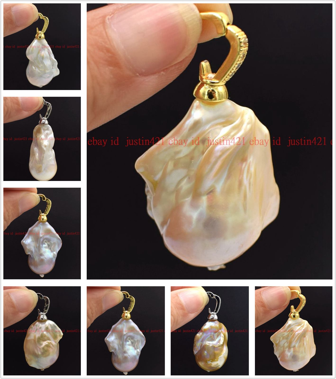 Huge Natural 15x20mm Pretty Huge Multicolor Keshi Baroque Pearl Pendant