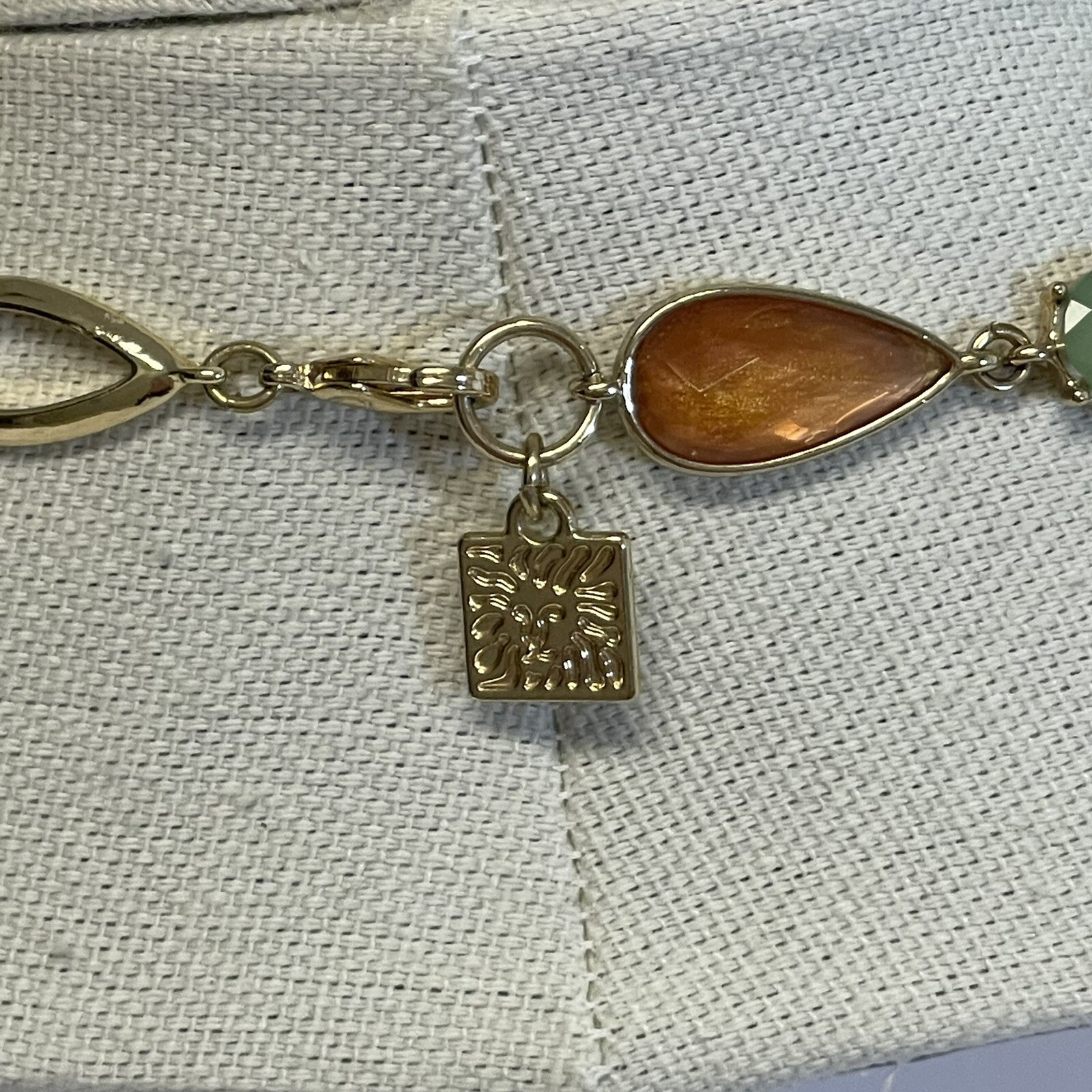 Anne Klein 42″ Long Necklace Gold Tone with Multiple Color Stones