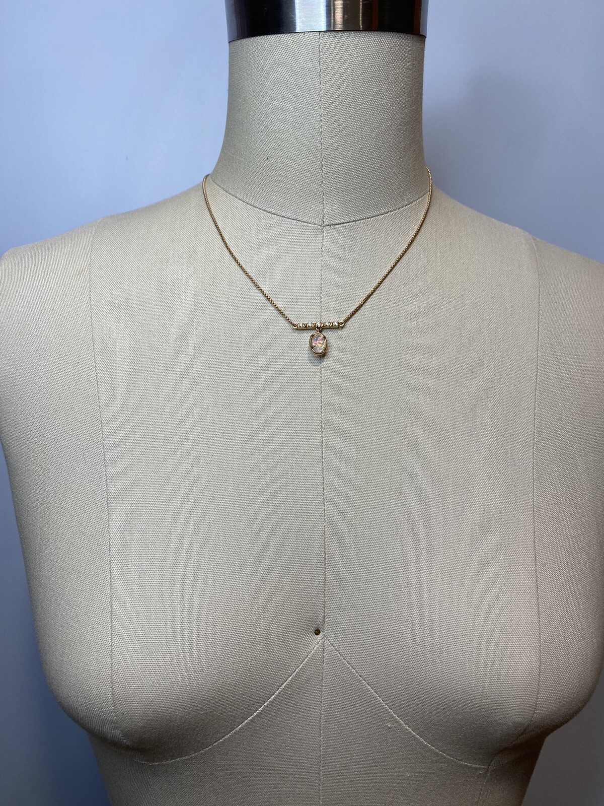 Kendra Scott Fischer Pendant Necklace White Kyocera Opal Rose Gold Tone