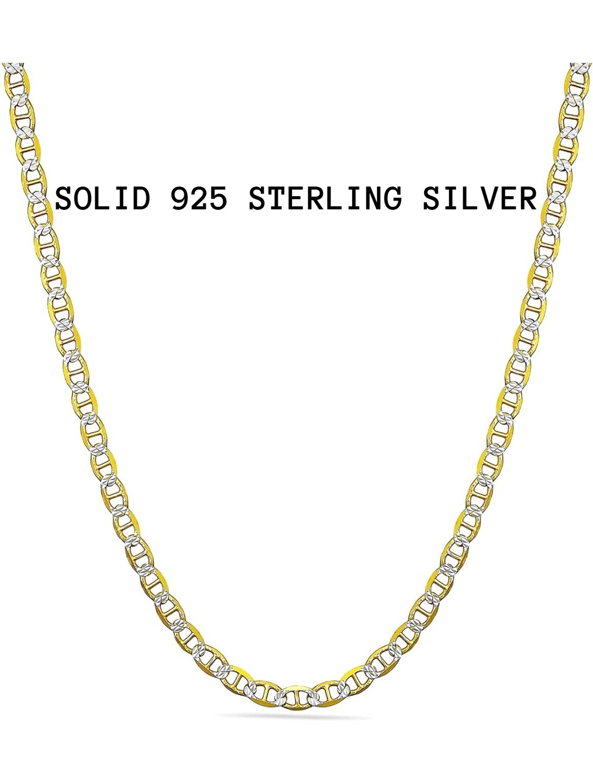 14k Gold Plated Sterling Silver Marina Mariner Link Italian Chain Necklace
