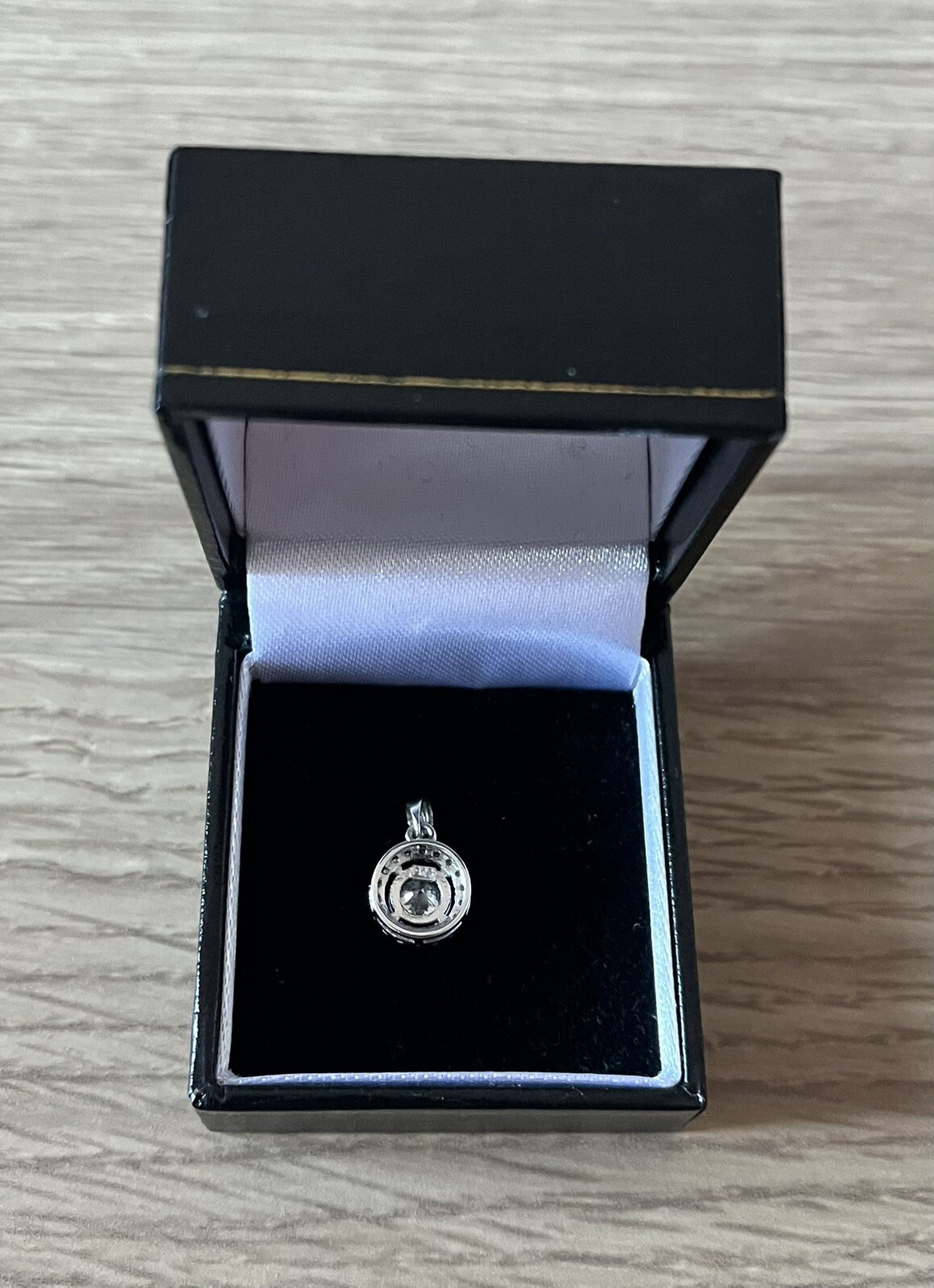Sterling Silver And Cubic Zirconia Circular Pendant, Small Size, See Description