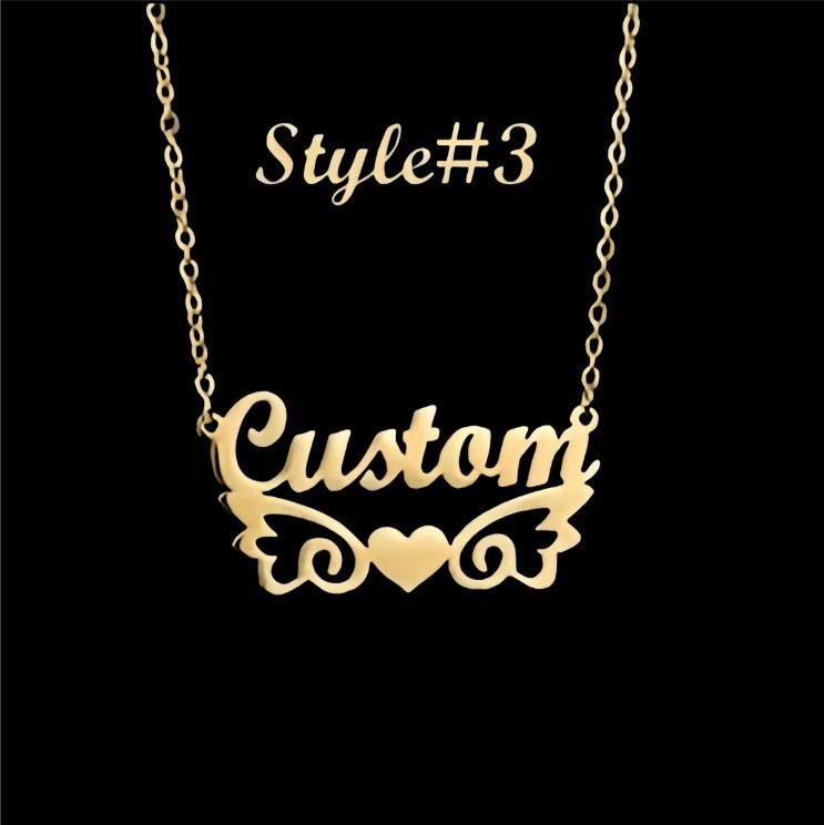 Personalized Name Necklace 18K Gold Plated Customize Any Name Anniversary Gift