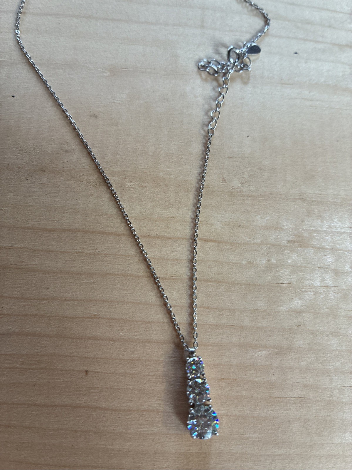 100% Sterling Silver 3 Gemstone Necklace See Description for Details