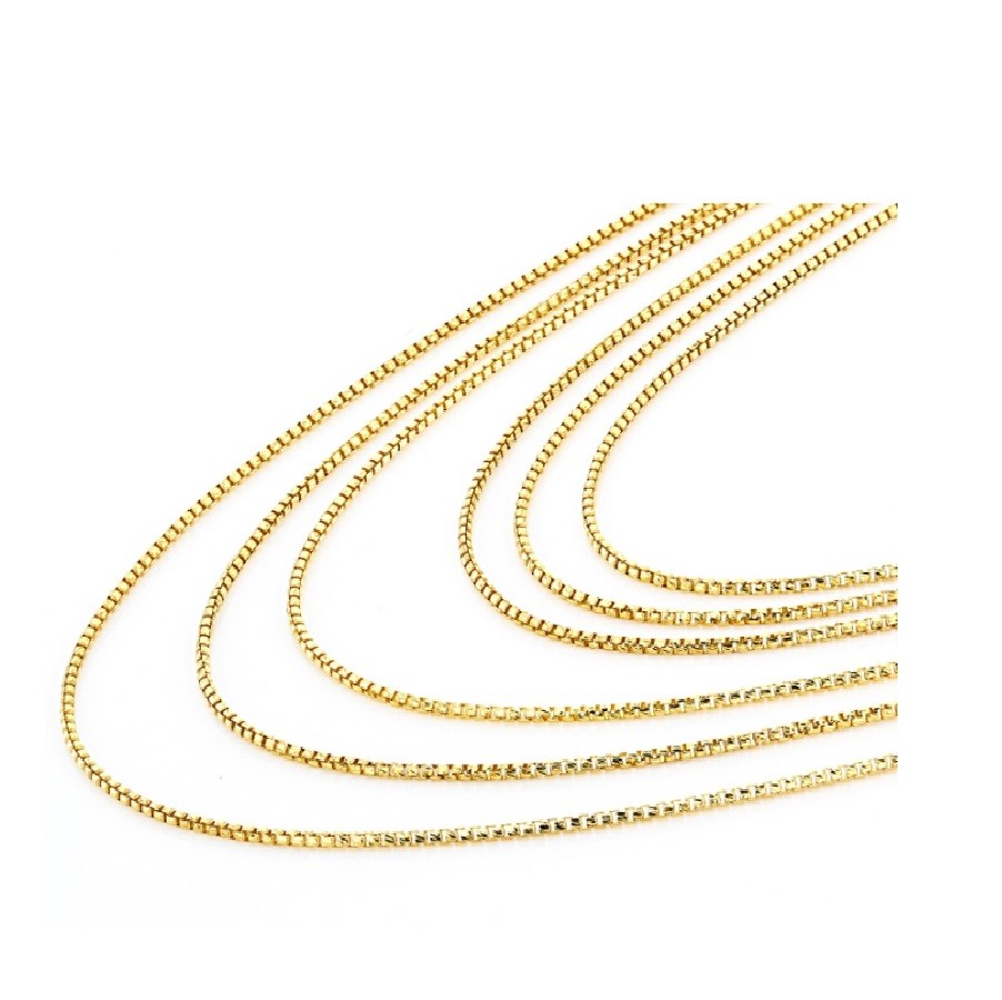 Real 18K Yellow Gold Filled Tarnish-Free 1.2mm 32inch Italian Box Chain Necklace