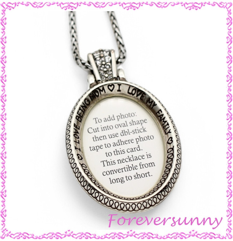 Brighton Mom I Love My Family Reversible Photo Long Pendant Necklace
